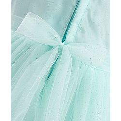 Babyhug Sleeveless Layered Frill Party Frock with Bow Applique - Sea Green
