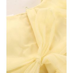 Babyhug Half Flutter Sleeves Mesh Solid Color Party Frock Corsage Detailing - Yellow