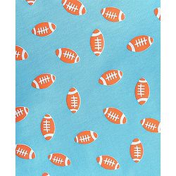 Babyhug Cotton Knit Half Sleeves Night Suit Rugby Football Print - Blue
