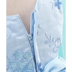 Babyhug Sleeveless Floral Embroidered Party Frock - Blue