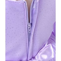 Babyhug Flutter Sleeves Shimmer Party Frock with Floral Corsage - Lavender