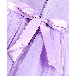Babyhug Sleeveless Shimmery Party Wear Frock Glitter Print with Striped Textures- Lavender