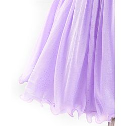 Babyhug Sleeveless Shimmery Party Wear Frock Glitter Print with Striped Textures- Lavender