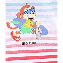 Babyhug Cotton Half Sleeves T-Shirt Striped - White & Blue