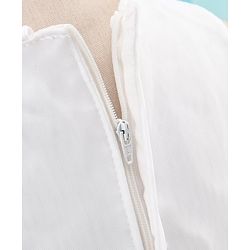 Babyhug Woven Sleeveless Party Frock with Floral Lace Detailing - White