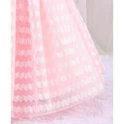 Babyhug Sleeveless Textured Party Frock with Floral Corsage - Peach