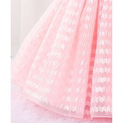 Babyhug Sleeveless Textured Party Frock with Floral Corsage - Peach