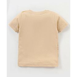 Babyhug Cotton Half Sleeves Tee With Lion & Tiger Print- Beige