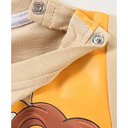 Babyhug Cotton Half Sleeves Tee With Lion & Tiger Print- Beige