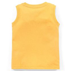 Babyhug Cotton Knit Sleeveless T-Shirts Music Print - Yellow