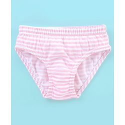 Babyhug 100% Cotton Panties Stripes & Floral Print Pack of 3- Pink & Red