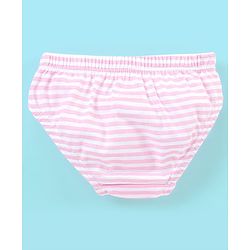 Babyhug 100% Cotton Panties Stripes & Floral Print Pack of 3- Pink & Red