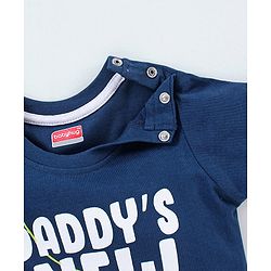 Babyhug Cotton Half Sleeves T-Shirt Text Pint- Blue