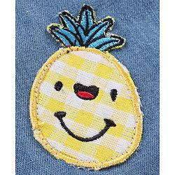 Babyhug Cotton Half Sleeves Washed Denim Shirt With Embroidered Badge- Blue