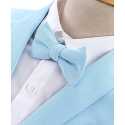 Babyhug Full Sleeves Classic Stretch Fit Party Suit Bow - Blue & White