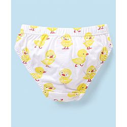 Babyhug 100% Cotton Floral & Duck Printed Panties Pack of 3 - Pink & White