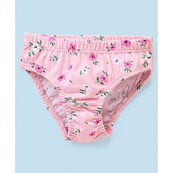 Babyhug 100% Cotton Floral & Duck Printed Panties Pack of 3 - Pink & White