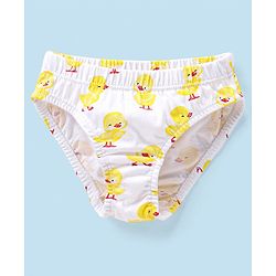 Babyhug 100% Cotton Floral & Duck Printed Panties Pack of 3 - Pink & White