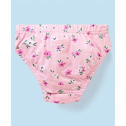 Babyhug 100% Cotton Floral & Duck Printed Panties Pack of 3 - Pink & White