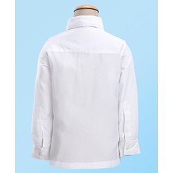 Babyhug Woven Full Sleeves Solid Stretch Fit Party Suit with Bow Tie - Sky Blue