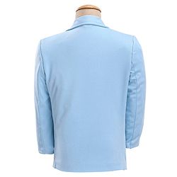 Babyhug Woven Full Sleeves Solid Stretch Fit Party Suit with Bow Tie - Sky Blue