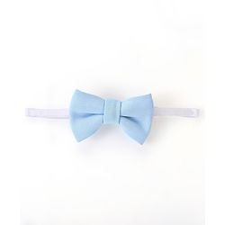 Babyhug Woven Full Sleeves Solid Stretch Fit Party Suit with Bow Tie - Sky Blue