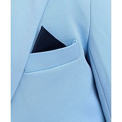 Babyhug Woven Full Sleeves Solid Stretch Fit Party Suit with Bow Tie - Sky Blue