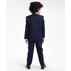 Babyhug Full Sleeves Stretch Fit Solid Color Party Suit - Blue