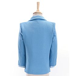Babyhug Full Sleeves Solid Party Suit With Bow- Powder Blue
