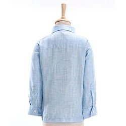Babyhug Full Sleeves Solid Party Suit With Bow- Powder Blue