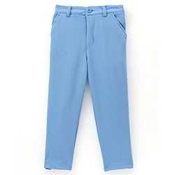 Babyhug Full Sleeves Solid Party Suit With Bow- Powder Blue