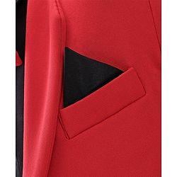 Babyhug Full Sleeves Stretch Fit Party Suit Bow - Red & Black