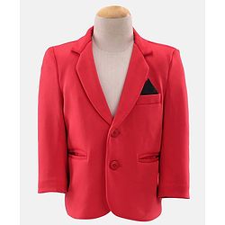 Babyhug Full Sleeves Stretch Fit Party Suit Bow - Red & Black