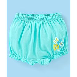 Babyhug 100% Cotton Floral Print Bloomers Pack of 3 - Pink Blue & White