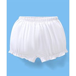 Babyhug 100% Cotton Solid Colour Bloomers Pack of 3 - White