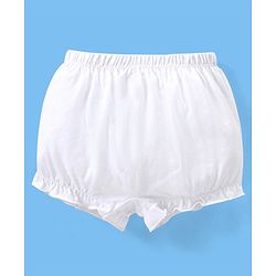 Babyhug 100% Cotton Solid Colour Bloomers Pack of 3 - White