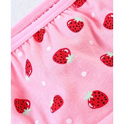Babyhug 100% Cotton Panties Strawberry Print Pack of 3- Green & Pink