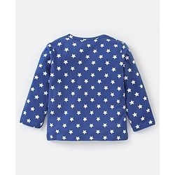Babyhug Cotton Knit Full Sleeves Night Suit Star Printed - Navy Blue