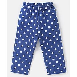 Babyhug Cotton Knit Full Sleeves Night Suit Star Printed - Navy Blue