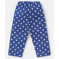 Babyhug Cotton Knit Full Sleeves Night Suit Star Printed - Navy Blue