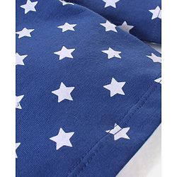 Babyhug Cotton Knit Full Sleeves Night Suit Star Printed - Navy Blue