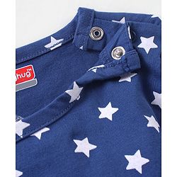 Babyhug Cotton Knit Full Sleeves Night Suit Star Printed - Navy Blue