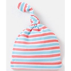 Babyhug 100% Cotton Cap Star & Stripes Print Red & Blue Pack Of 2 - Diameter 10 cm