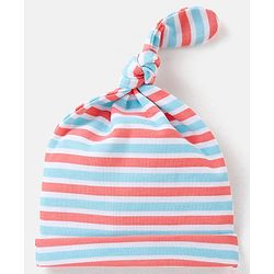 Babyhug 100% Cotton Cap Star & Stripes Print Red & Blue Pack Of 2 - Diameter 10 cm