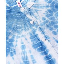 Babyhug Cotton Full Sleeves Kurta Tie And Dye Print - White & Blue