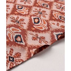 Babyhug 100% Cotton Woven Full Sleeves Kurta With Dhoti Diamond & Floral Print - Maroon