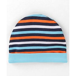Babyhug 100% Cotton Caps Football Printed Pack of 3 Multicolor - Diameter 10 cm