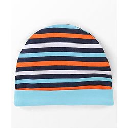 Babyhug 100% Cotton Caps Football Printed Pack of 3 Multicolor - Diameter 10 cm