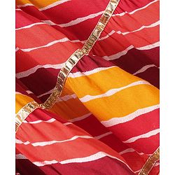 Babyhug Cotton Woven Three Fourth Sleeves Tiered Ethnic Dress  Leheriya Printed  - Yellow & Pink