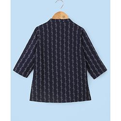 Babyhug Full Sleeves Kurta & Pajama Set Printed - Navy Blue